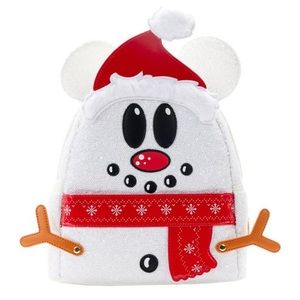 Loungefly- Disney Exclusive - Mickey Mouse Sequin Snowman Mini Backpack